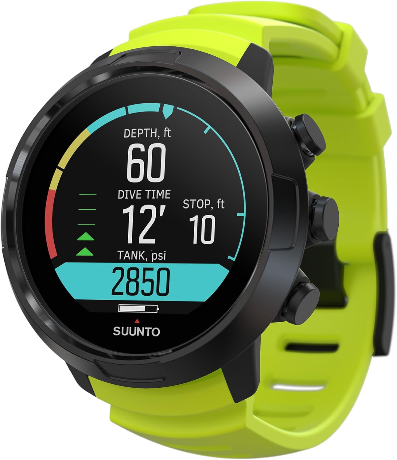 Dive D5 Montre de Plongée Numérique avec Écran Couleur, Étanche à 100 m, Ordinateur sous-Marine avec Fonctions de Réveil, Chronomètre, Météo, Boussole, 12H d'Autonomie en Mode Subaquatique Noir/Vert