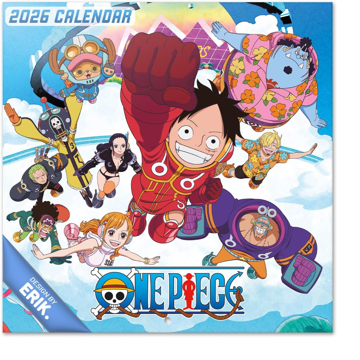 Calendrier Mural 2026 One Piece - Calendrier Mensuel 2026-30x60cm - De Janvier à Décembre