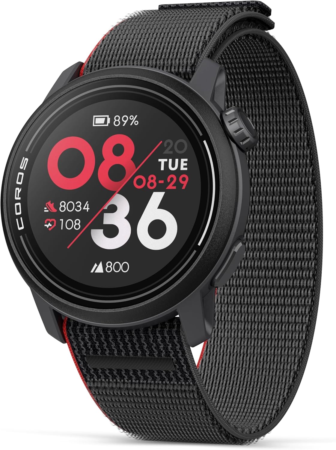 COROS PACE 3 GPS Sport Watch –Lightweight, Comfortable Running Watch, 17-Day Battery Life, Accurate GPS, Heart Rate Monitor, Navigation, Sleep Tracking, Training Plan, Run, Bike, and Ski- Black Nylon Nylon Band Ink Nylon