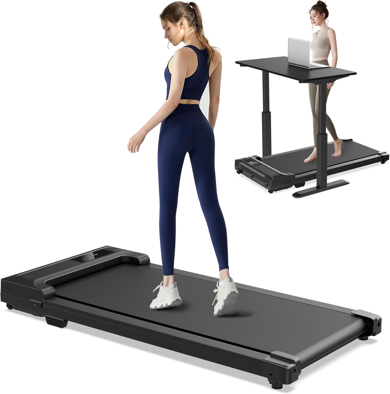 Tapis de Marche Course Walking Pad - Bureau Compact Petit Mini Treadmill Home Maison Courses Silencieux Portable Roulant Motorise Electrique Machine 6KM/H Vitesse