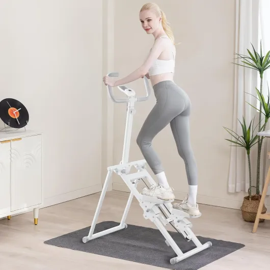 Stepper, Climber Fitness,Appareil d'exercice pour Le Step avec écran LCD et poignées Résistance réglable