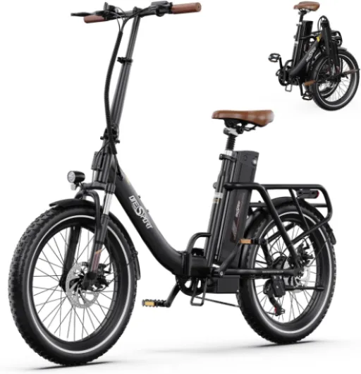 ONESPORT OT16-2 Vélo Électrique Pliant, 20 Pouces Ebike avec Batterie Amovible 48V 17Ah & Moteur 250W, 3 Modes de Conduite, Écran LCD Intelligent et Connexion Bluetooth, Urban Velo Pliant Adulte Schwarzbraun