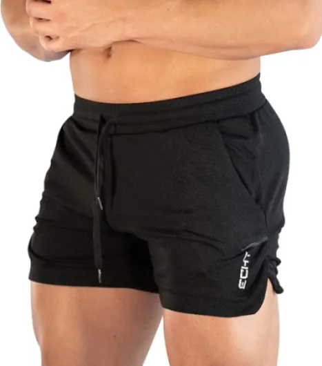 Short de Sport 2 en 1 Respirant pour Homme avec Poches XL Noir
