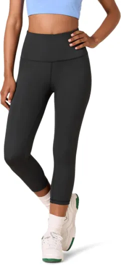 Legging de sport 7/8 à taille haute modelant (existe en grandes tailles) Femme Classique Taille haute Noir S