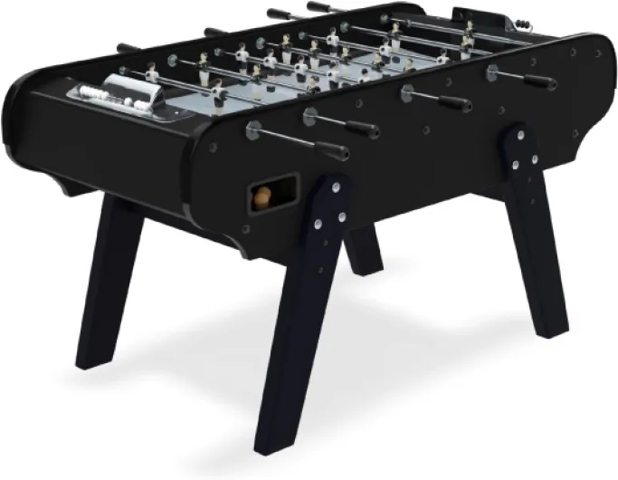 Mister Babyfoot Scudetto - Baby-Foot Adulte Intérieur, Table de Jeux Française 156,3x76,5x89,5 cm, sans Monnayeur, Barres Télescopiques, 3 Balles Incluses Noir