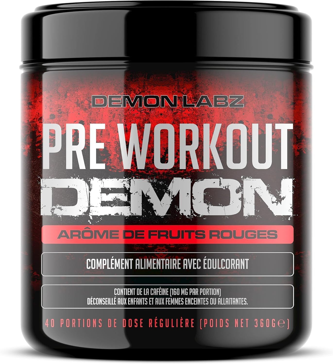 Pre Workout Demon - Complément puissant pré-entrainement avec créatine, caféine, bêta-alanine et glutamine (Fruits Rouges, 360g) Fruits Rouges 360 g (Lot de 1)