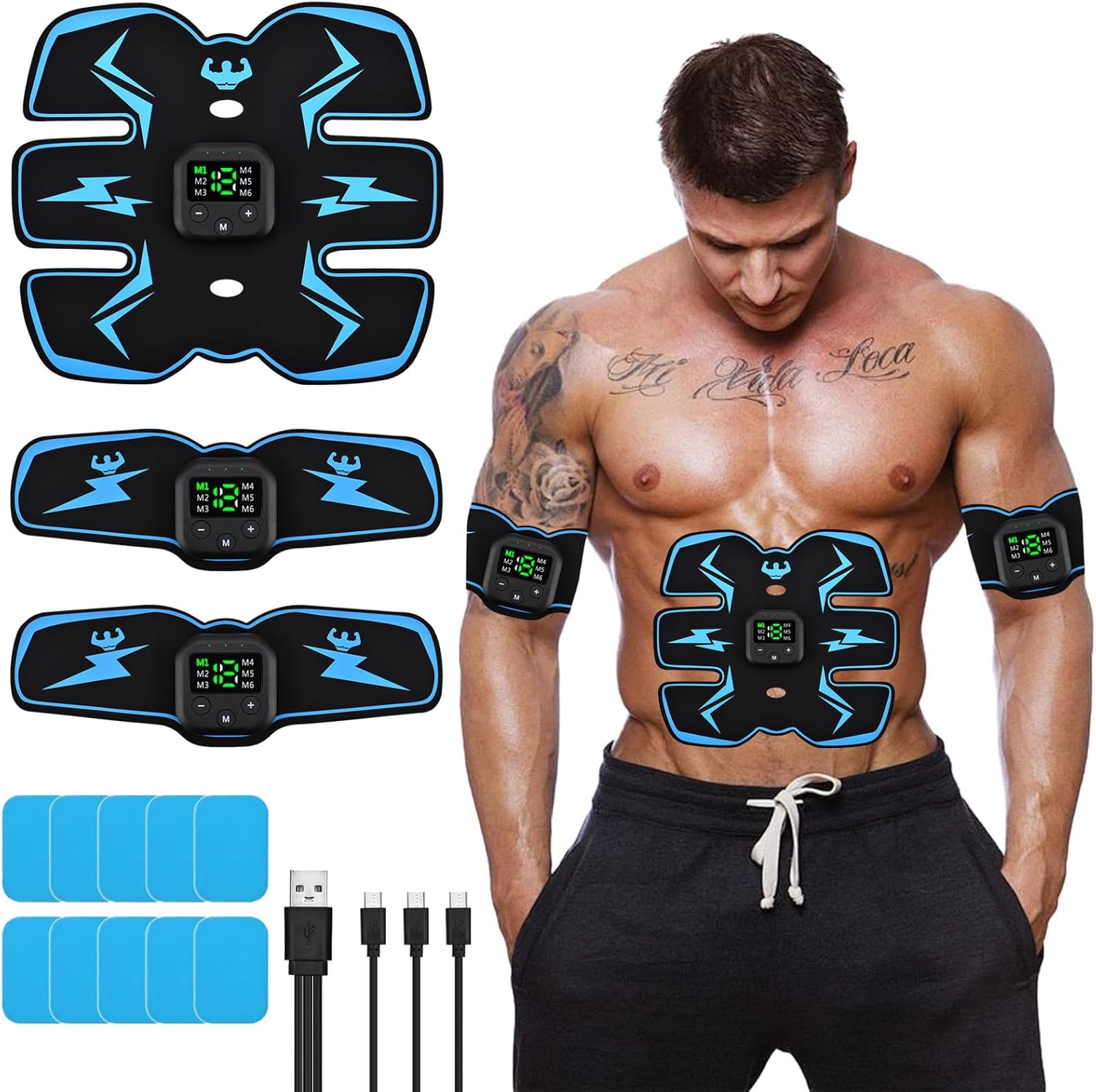 EMS Electrostimulateur Musculaire, EMS Ceinture Abdominale Electrostimulation, Abdos Musculation Appareil, Musculation Abdominaux Equipement Fitness