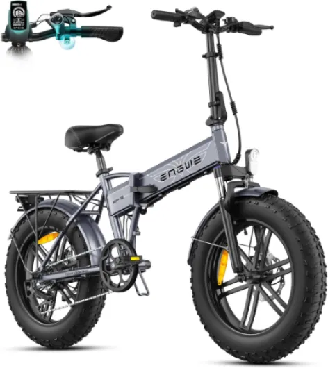 Vélo Électrique Pliable, Batterie 48V 13Ah Amovible, Autonomie de 50-120 km，20'' ×4.0'' Fat Tire 7-Speed E-Bike for Any Terrain, EP-2 Boost Gris EP-2 BOOST