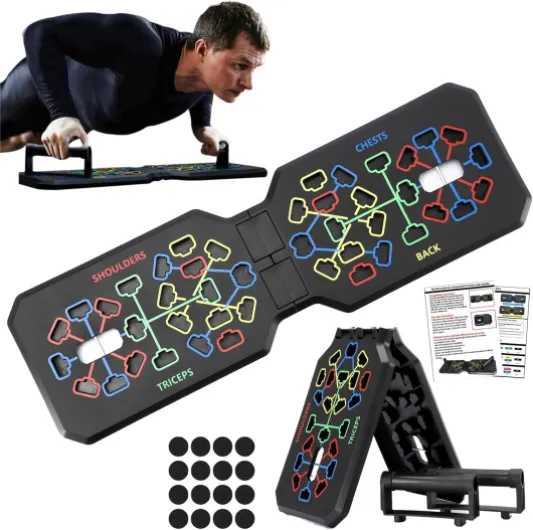 Planche de pompes pliable 12 in 1 Planche de pompes Appareil de fitness pour la maison Équipement de gymnastique pour l'entraînement de tout le corps et les pompes efficaces