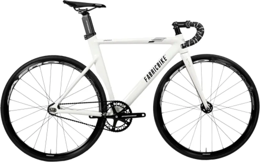 Aero - Vélo Fixie, Fixed Gear, Single Speed, Cadre Aluminium et Fourche Carbone, Roues 28", 3 Tailles, 5 Couleurs, 7,95 kg (Taille M) White & Black M-54cm