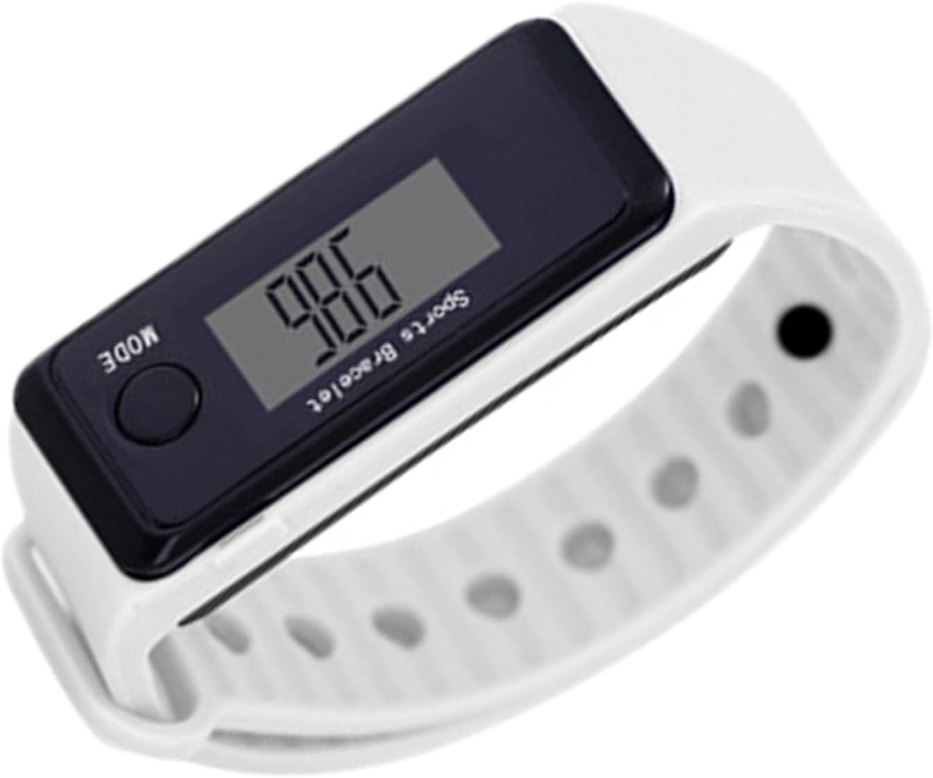 Compteur d'activité sportive portable – Compteur électronique à main, montre de marche portable - Analyseur de mouvement, gadget de suivi de routine d'exercice, enregistreur de performance athlétique Blanc