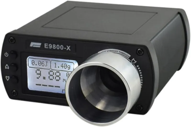 Analyseur de performance avec lectures précises de la vitesse de prise de vue, de l'énergie et de la distance (noir)