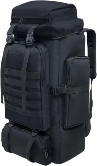 Randonnée sac à dos, 80l Camping sac à dos, étanche grand sac à dos pour les sports de plein air Sac à dos quotidien molle pour hommes sac à dos pour femmes Noir