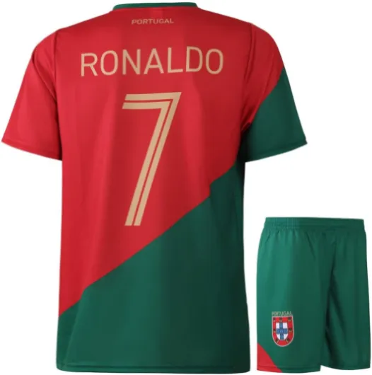 Maillot de Foot Portugal - Enfant et Adulte - Ensemble Foot 128 Rouge