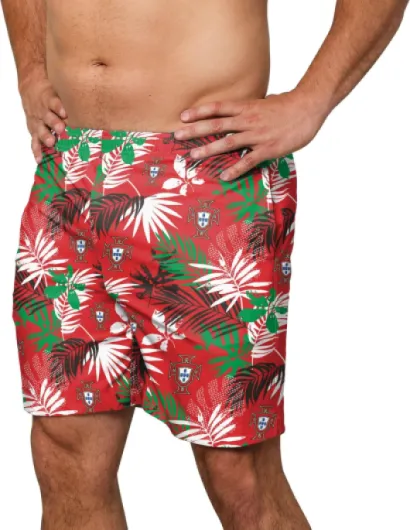 FOCO Chemise de football à manches courtes pour homme - Motif floral - Produit officiel M Portugal