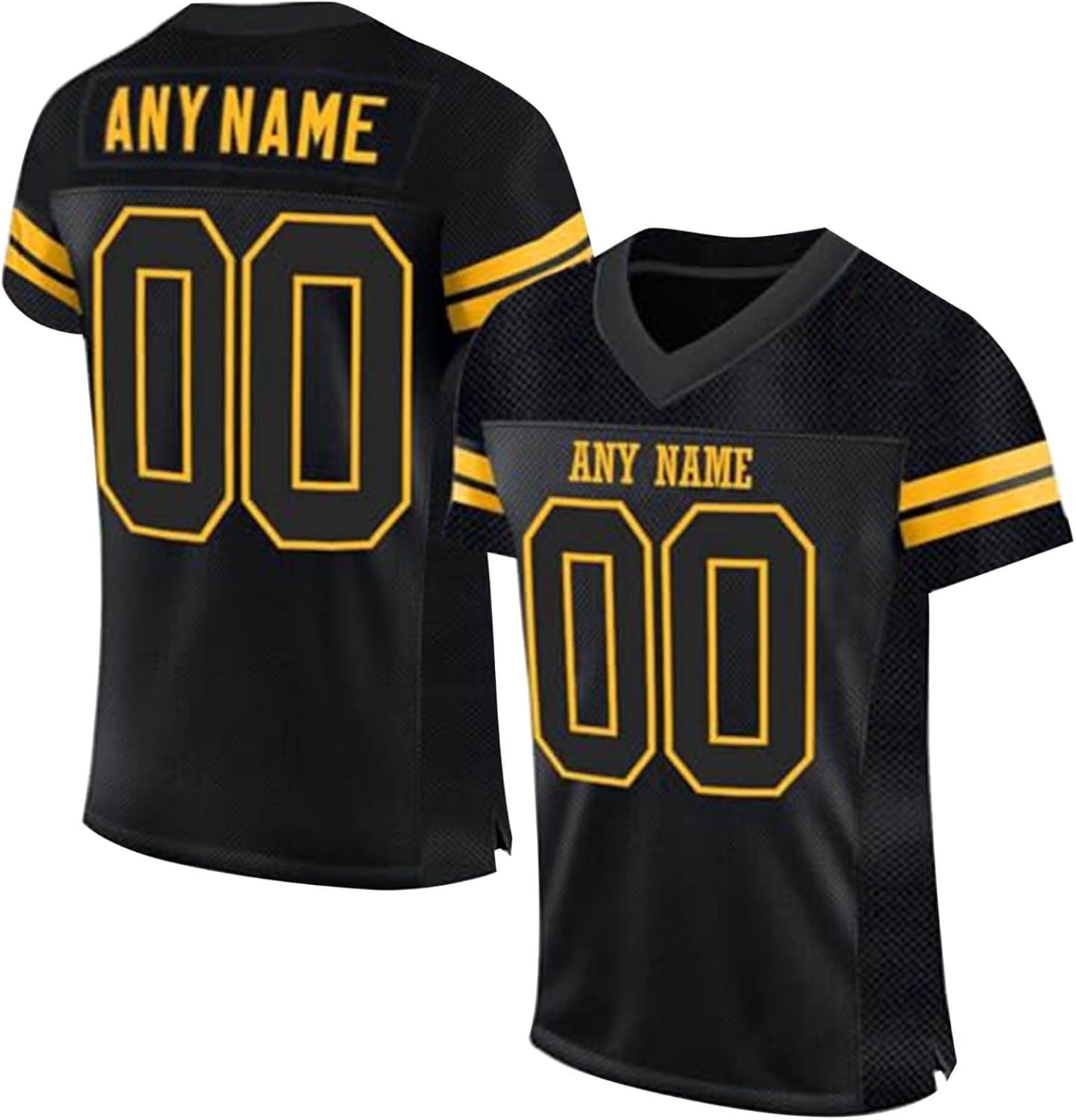 Maillot De Foot Americain Personnalisable, Maillot Football Americain Personnalisé avec Nom Et Numéro De L'équipe, T Shirt Sport Personnalisé Séchage Rapide, Vêtements De Football Américain Unisexe Jaune M