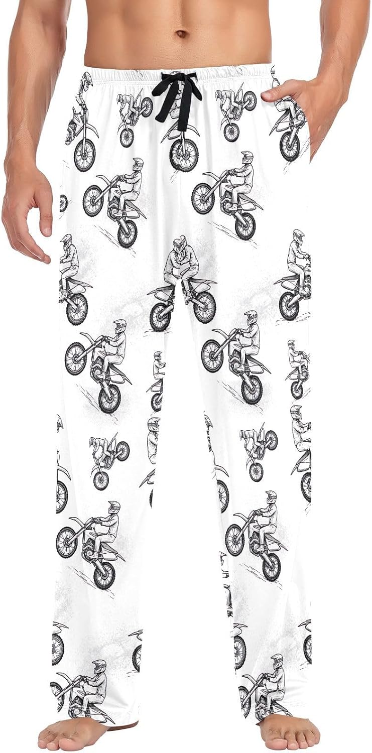 Pantalon de pyjama noir pour homme, style motard de motocross, personnalisable et élastique - M As pic