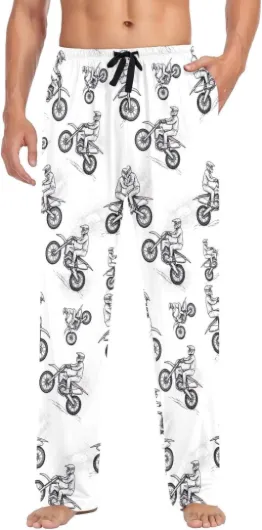 Pantalon de pyjama noir pour homme, style motard de motocross, personnalisable et élastique - M As pic