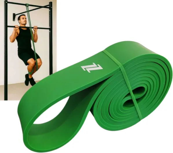 Bande Élastique Musculation et Fitness - avec 5 Niveaux de Force et Accessoires - Entraînement en Maison ou Professionnel en Salle de Sport RBU-L5 - Niveau 5 (23–57kg) - Vert Bandes