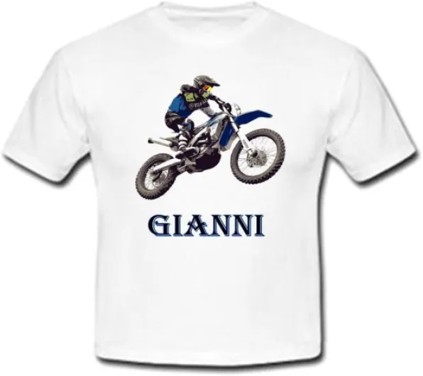 Tshirt personnalisé Moto Cross Yam prénom et Taille au Choix 10-12
