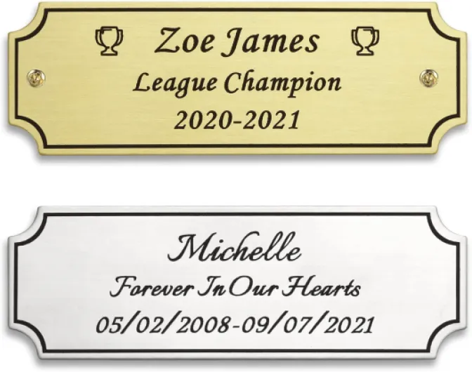 7,6 x 2,5 cm,Plaque Gravée élégante Personnalisée, Plaque Commémorative Personnalisée Pour Trophée, Cadres, Urne, Plaque Gravée au Laser en Laiton ou en Acier Inoxydable