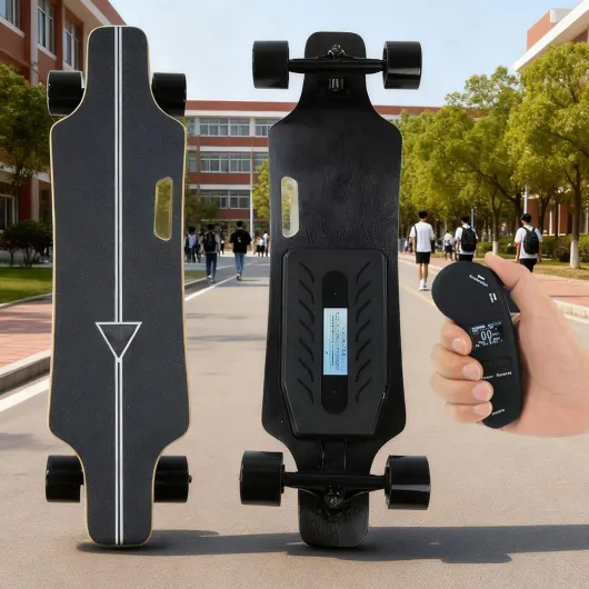 Skate Electrique avec Télécommande, Planche de Skate électrique, autonomie Jusqu’à 16/22/30 km, Vitesse Max 35 km/h, adapté aux Adolescents comme aux Adultes Actifs C-30km
