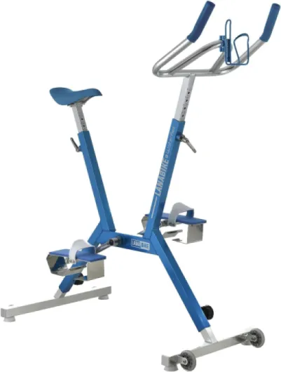 Aquabike Lanabike - Vélo Aquatique pour Piscine - Tout Bassin - Selle Ergonomique - Guidon Sport - Pédales Antidérapantes - Réglages Click & Turn - Bleu - Waterflex, Large, (WX-LANA-BL)