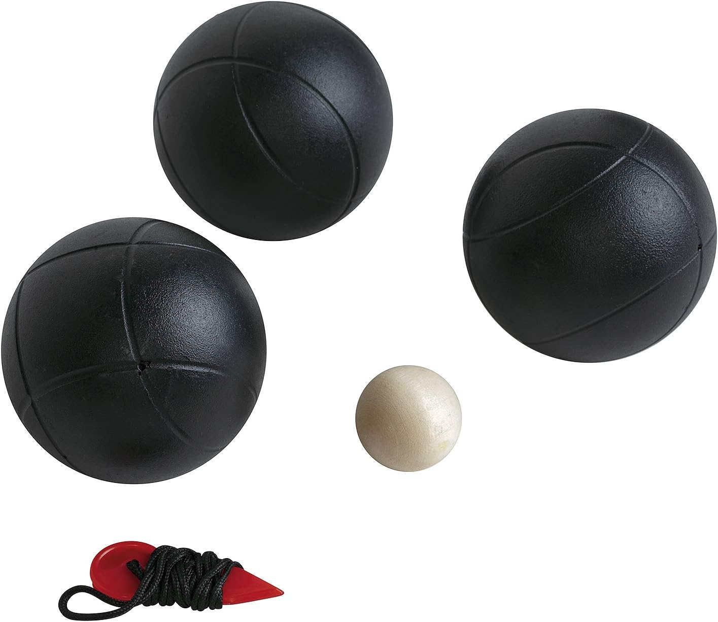 3 Boules DE PÉTANQUE Noires Mat STRIEES 720G, Noir