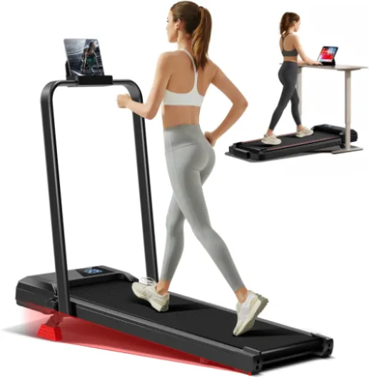 Tapis de Course Pliable Inclinable 15%, 12KM/H Tapis de Marche Pliable Inclinable avec Moteur Silencieux Amélioré de 3.0HP, Charge Max 136KG 15% Inclinaison