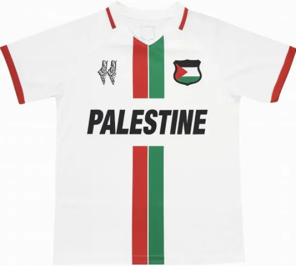 Maillot de football Palestine Team - Blanc avec rayures rouges et vertes - Maillot pour fan de sport S Blanc