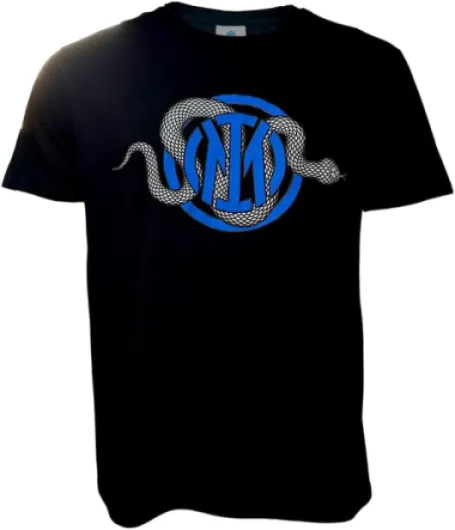 T-Shirt Unisexe avec Logo Serpent Nera pour Homme, Bleu, L