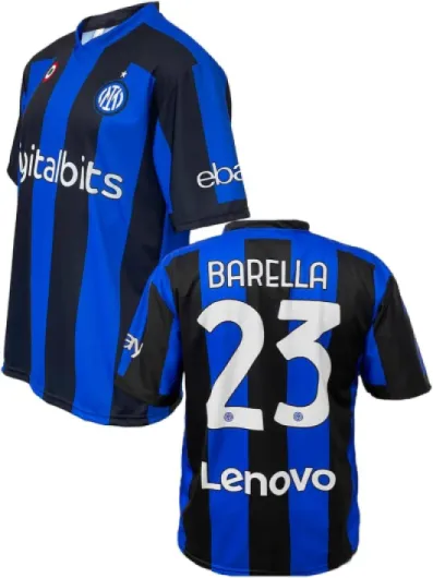 Maillot Inter Nicolo' Civière 23 Home 2021 2022 Réplique officielle (taille 2 4 6 8 10 12 Ans Enfant Garçon) (taille S M L XL XXL Adulte) Bleu, Noir, Or 100% Polyester 12 ans Bleu, Noir, Or