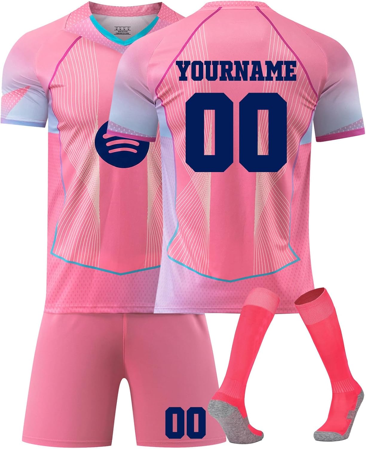 Al Nassr FC Maillot de Foot Personnalisé Barca Enfants Football Maillots de Soccer, 25/26 Home Away avec Nom et Numéro, DIY Tenue de Sport pour Garçon/Homme A01 L