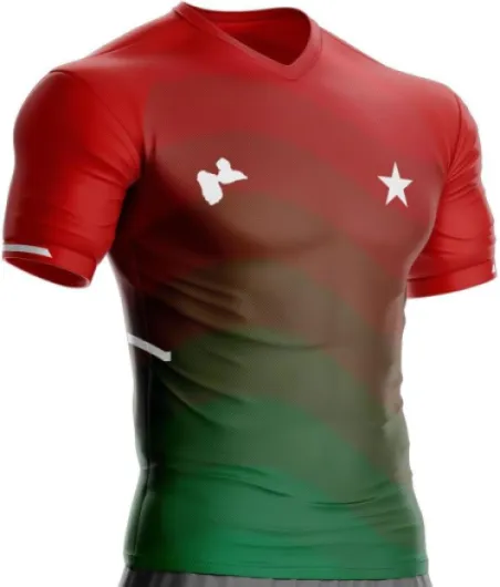 Maillot Guadeloupe GD-85 Football, Cadeau, Drapeau S Rouge