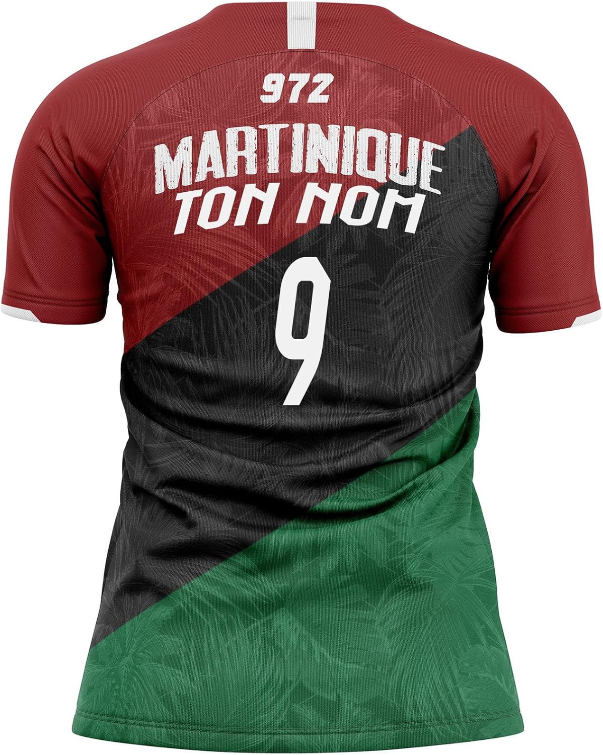 Maillot Martinique Femme Football 972 Microfibre Confortable, Cadeau, avec Drapeau, Tshirt S + Personnalisation