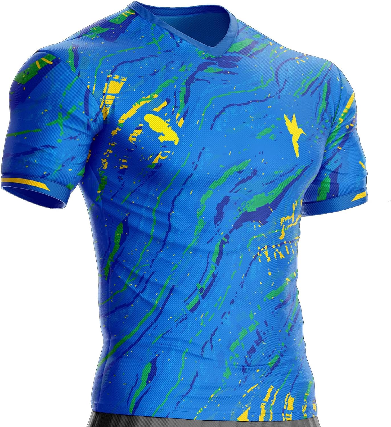 Maillot Martinique Football 972-Azur, Microfibre Confortable, Cadeau, avec Drapeau, Tshirt L Bleu