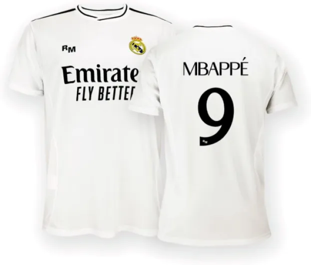 Real Madrid Maillot Domicile Saison 24/25 Tricot Mixte (Lot de 1) 14 ans Mbappé