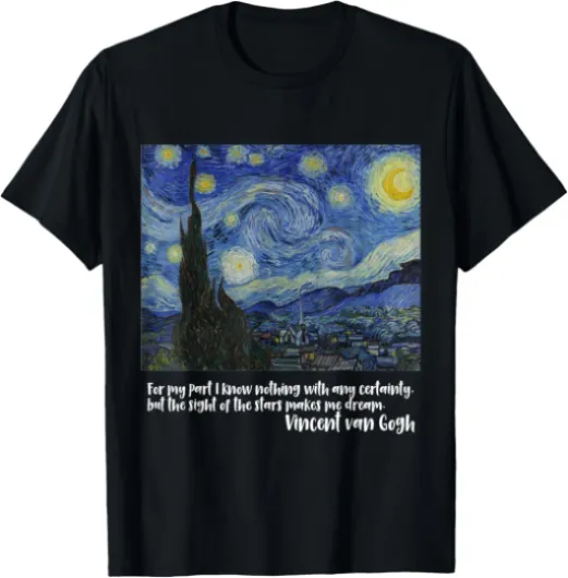 Nuit &eacute;toil&eacute;e de Vincent van Gogh - Peinture c&eacute;l&egrave;bre T-Shirt