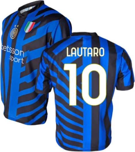 Inter 2024/2025 Home Jersey L Noir et Bleu.