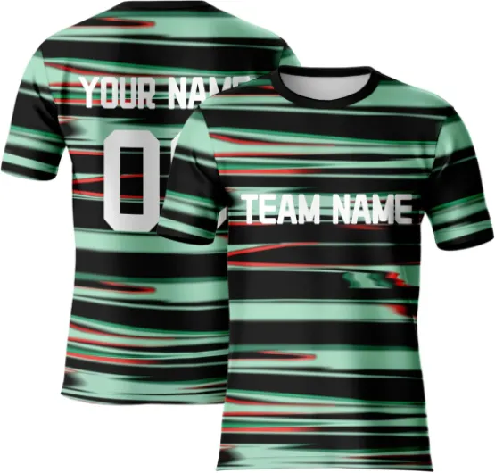 Maillot de football Portugal pré-match 2025 – Maillot de football portugais rayé pour hommes, femmes, enfants – T-shirt de football personnalisé avec nom de l'équipe Vert XL