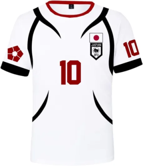 Rin Itoshi T-shirt Anime - Maillot de football à manches courtes - Anime jeu de rôle - Costume d'été - Col rond - Pour le sport, le football, cosplay (No.1-13) N° 10 - XL