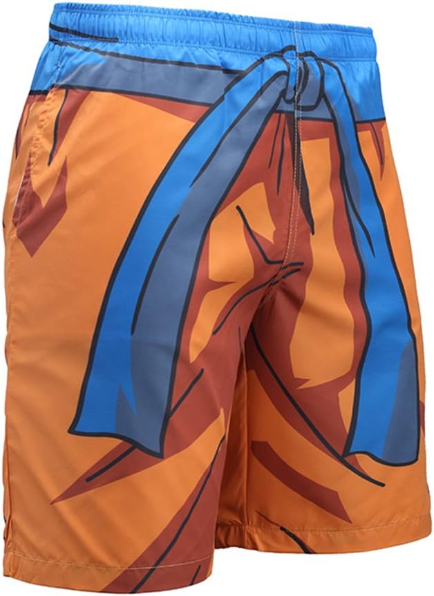 Homme Impression 3D Goku Anime Short de Bain à séchage Rapide Short de Bain M Goku