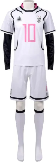Costume de cosplay Itoshi Sae n° 10 - Pour cosplay de football, manga - Collant, jeu de rôle - Ensemble uniforme d'Halloween Costume M