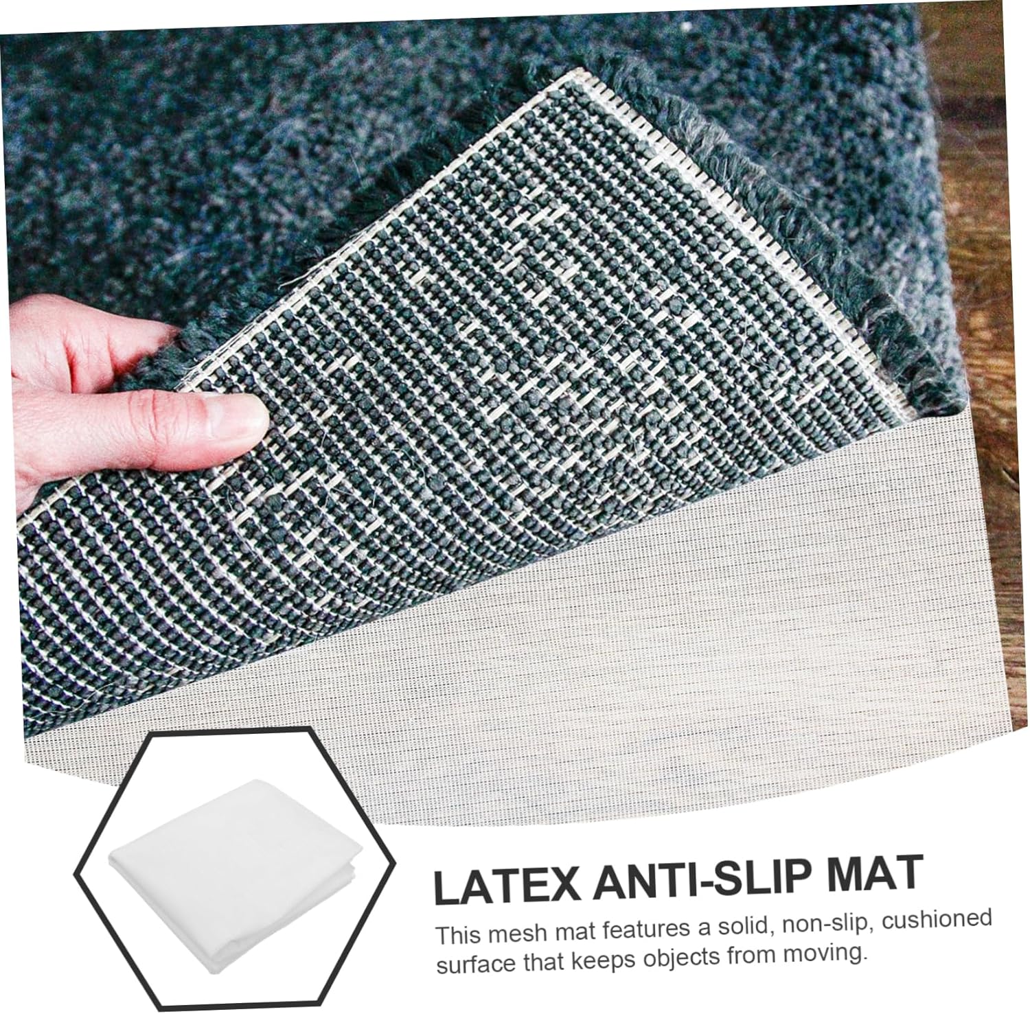 Ciieeo Tapis Antidérapant Intérieur Tissu Mesh Et Latex Fin Extensible pour Chambre Salon Et Salle De Bain