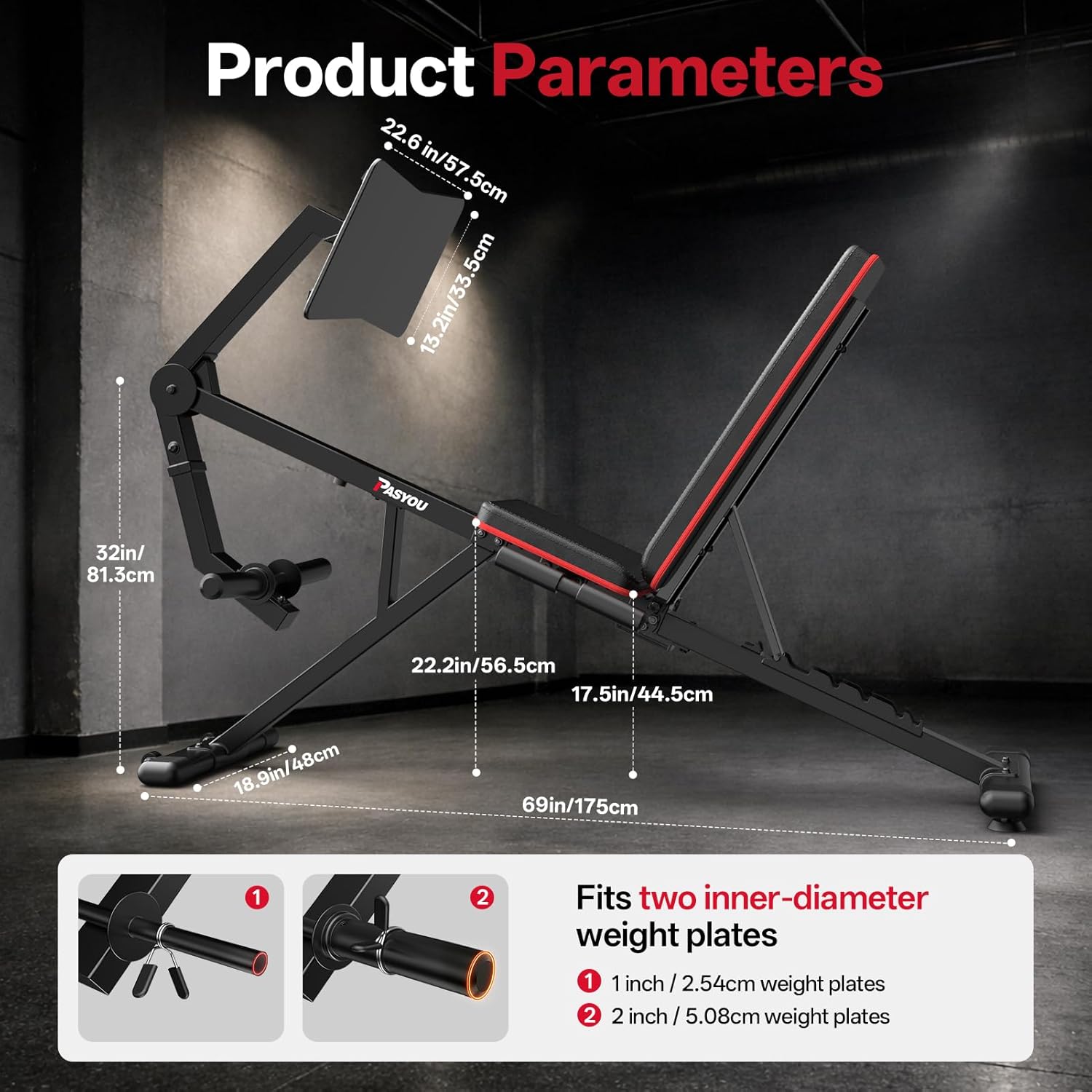 Machine d'Extension Des Jambes Avec 7 Dossiers Réglables, Presse-Jambes Pour Salle De Sport à Domicile, Charge Maximale 500 KG, Banc De Poids Avec Curl Des Jambes Pour Exercices Du Bas Du Corps