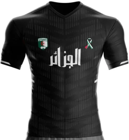 Maillot Algérie Palestine AG-63 Football Drapeau algérien L Noir