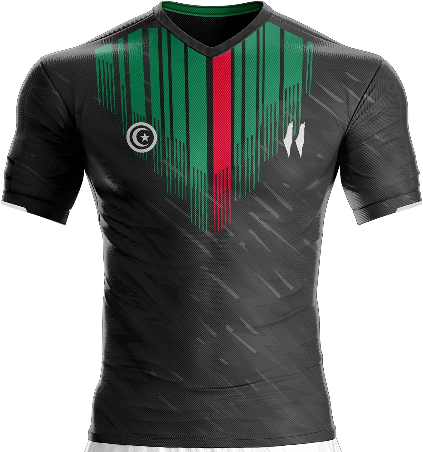Maillot Palestine Football PL-146 Tshirt Foot, Homme et Mixte, Pull, Flag, Drapeau Palestine L Noir