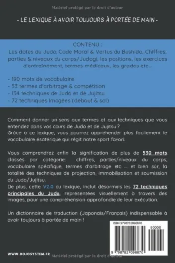 Le lexique du Judo / Jujitsu: Dictionnaire de traduction essentiel pour tout comprendre des termes du Judo / Jujitsu (Japonais - Français)
