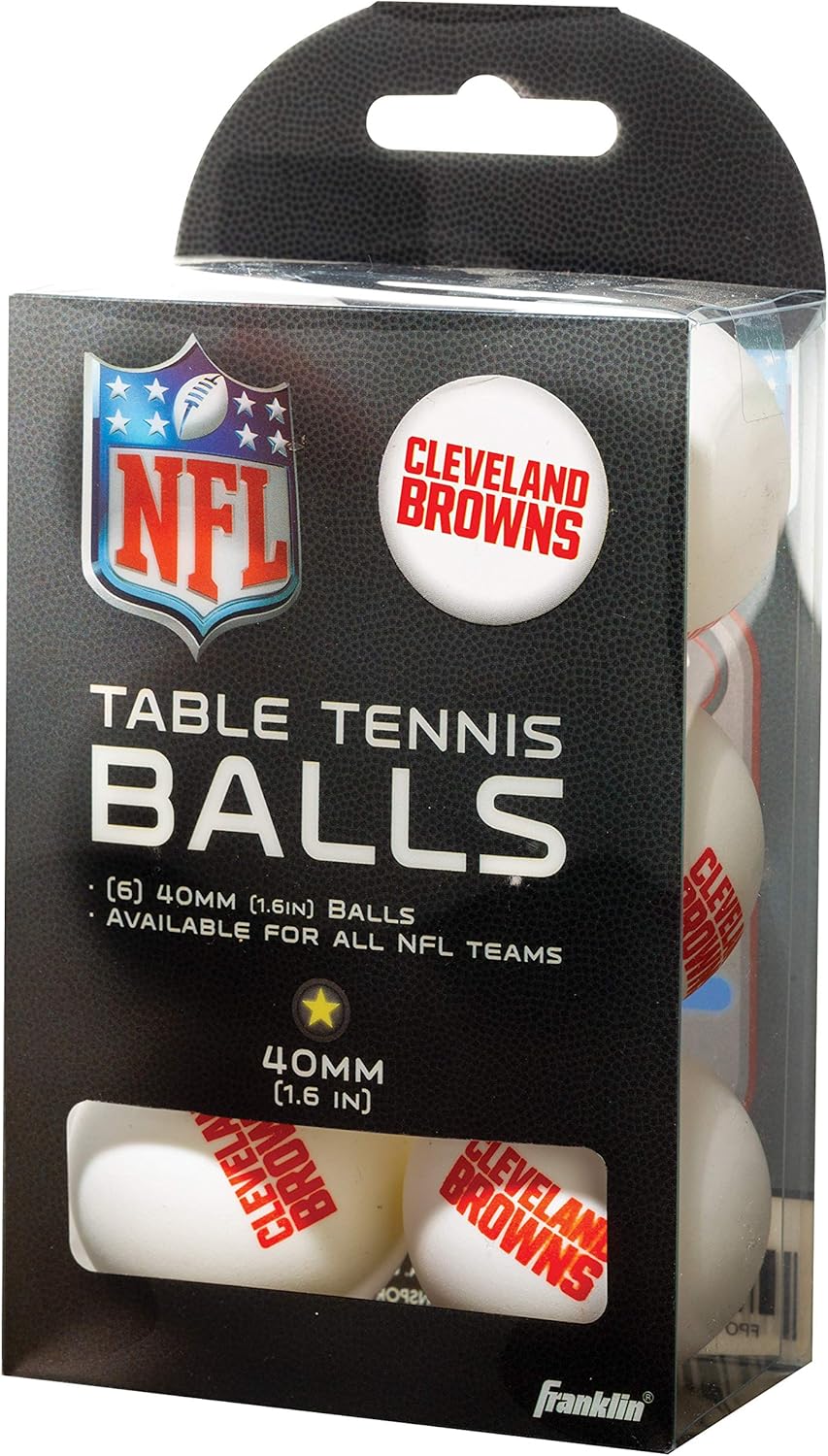 Franklin Sports Balles de Tennis de Table sous Licence NFL Team Cleveland Browns