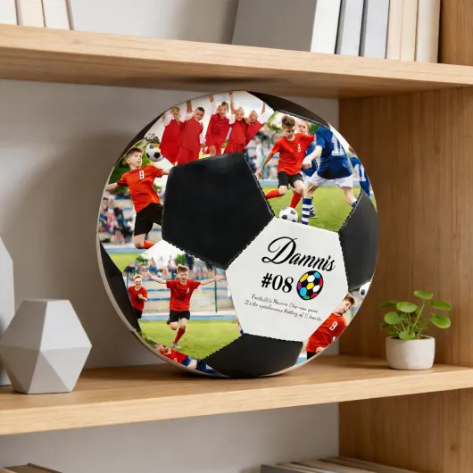 Ballon de Football Personnalisé avec Photo et Nom - Cadeau Unique pour Papa, Fils, Fan et Entraîneur - Anniversaire, Fête des Pères, Diplôme - Idée Cadeau Football Personnalisable